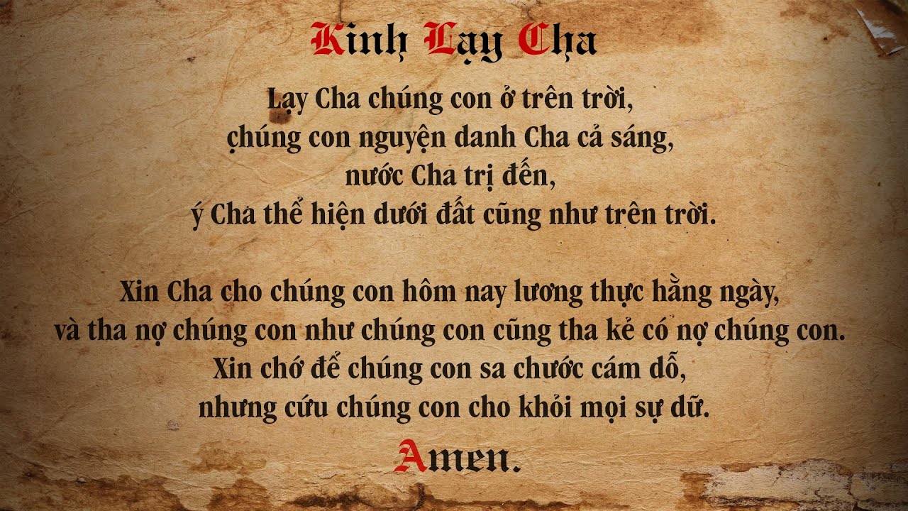 Kinh Lạy Cha - File Ảnh có lời để đọc