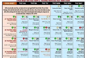 Lịch Công Giáo Tháng 10