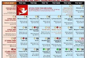 Lịch Công Giáo Tháng 5