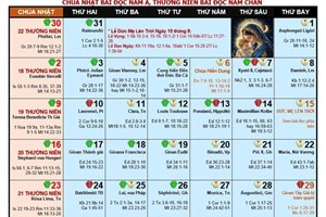 Lịch Công Giáo Tháng 8