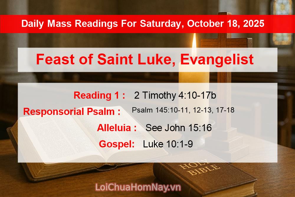 Saturday October Daily Mass Readings For Saturday, October 18, 2025 (Readings, Gospel ...