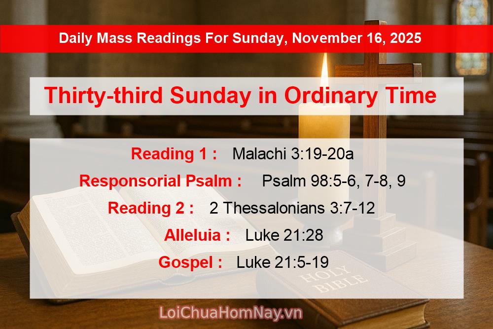 Daily Mass Readings For Sunday, November 16, 2025 (Readings, Gospel ...