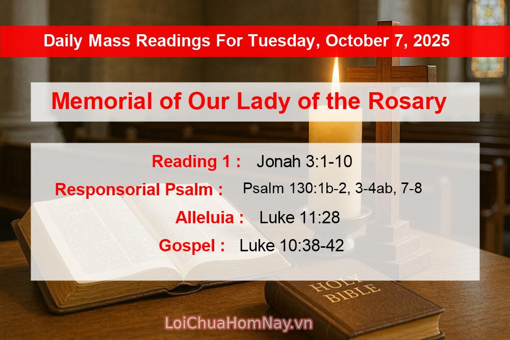 Daily Mass Readings For Tuesday, October 7, 2025 (Readings, Gospel, and ...